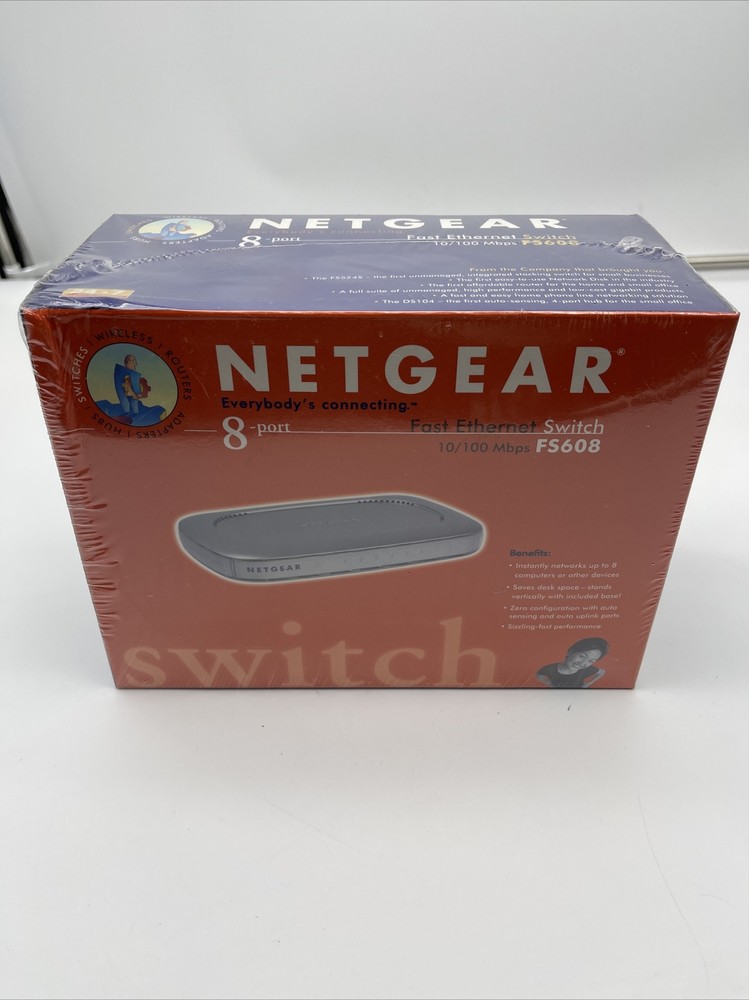 Netgear FS608 Fast Ethernet Switch 8 Port - New SEALED