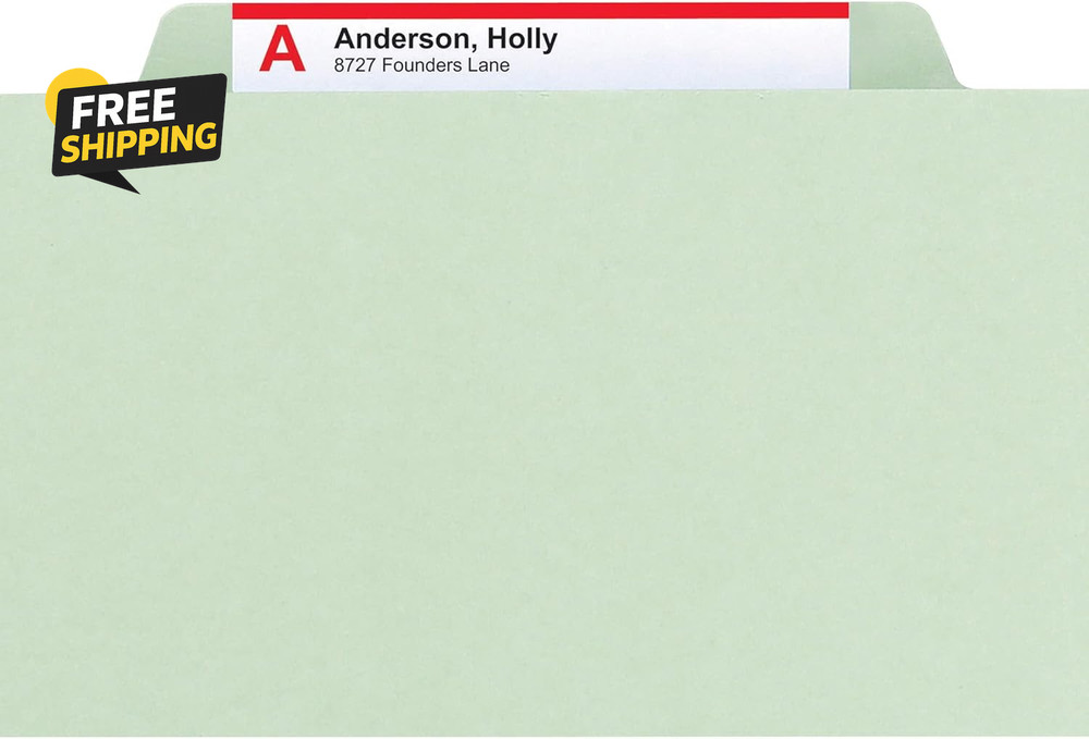 Pressboard Classification File Folder with Safeshield Fasteners, 2 Dividers