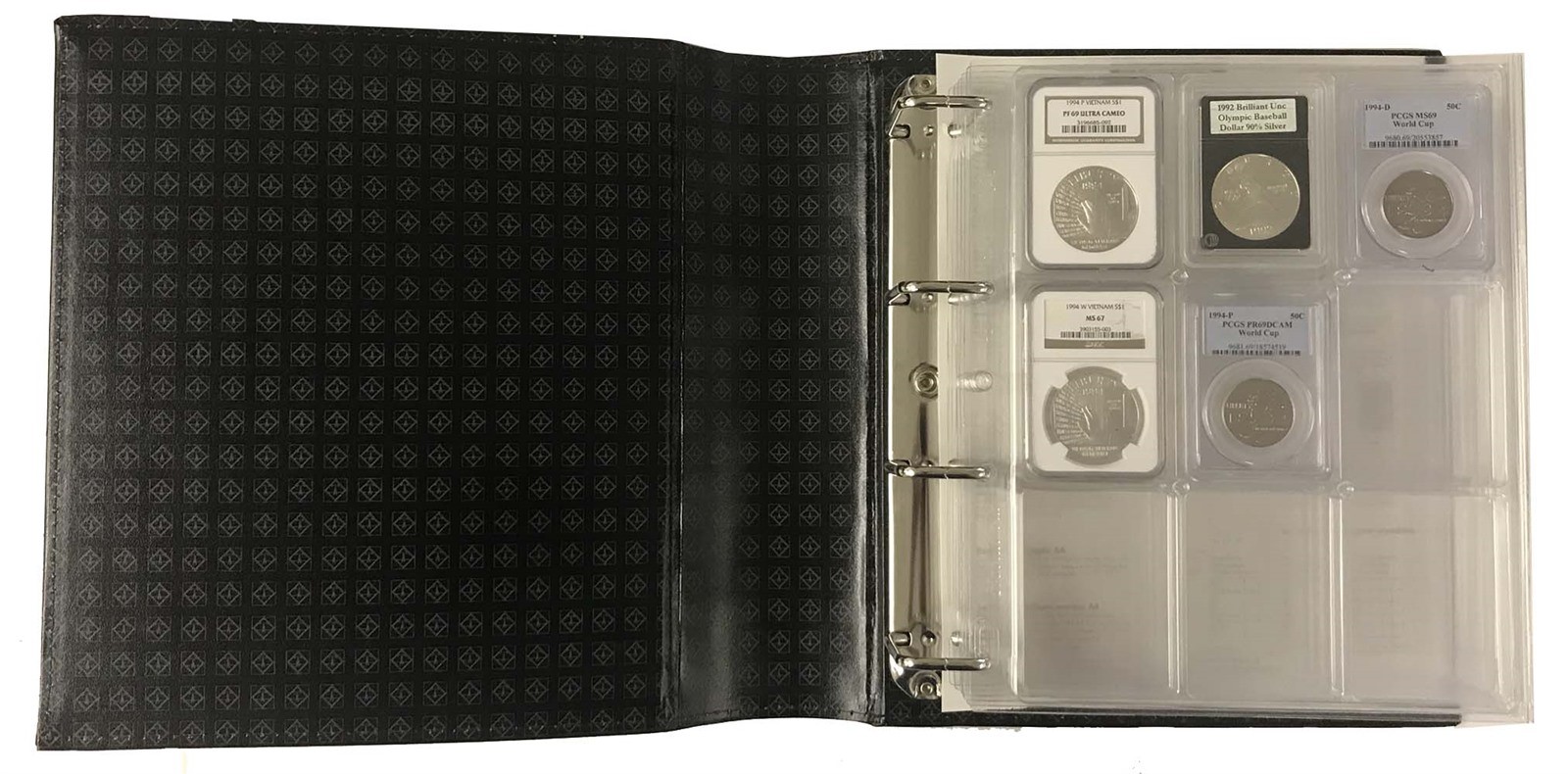 Lighthouse Grande Giant XL Binder & Slipcase w/6 Coin Slab Encap Pages Black New