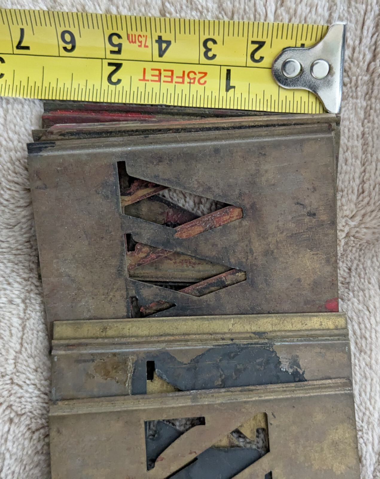 58Pc Brass Stencils Vntg Reese? 2.5" Letters/ Numbers For Signs Antique NoC 8-0