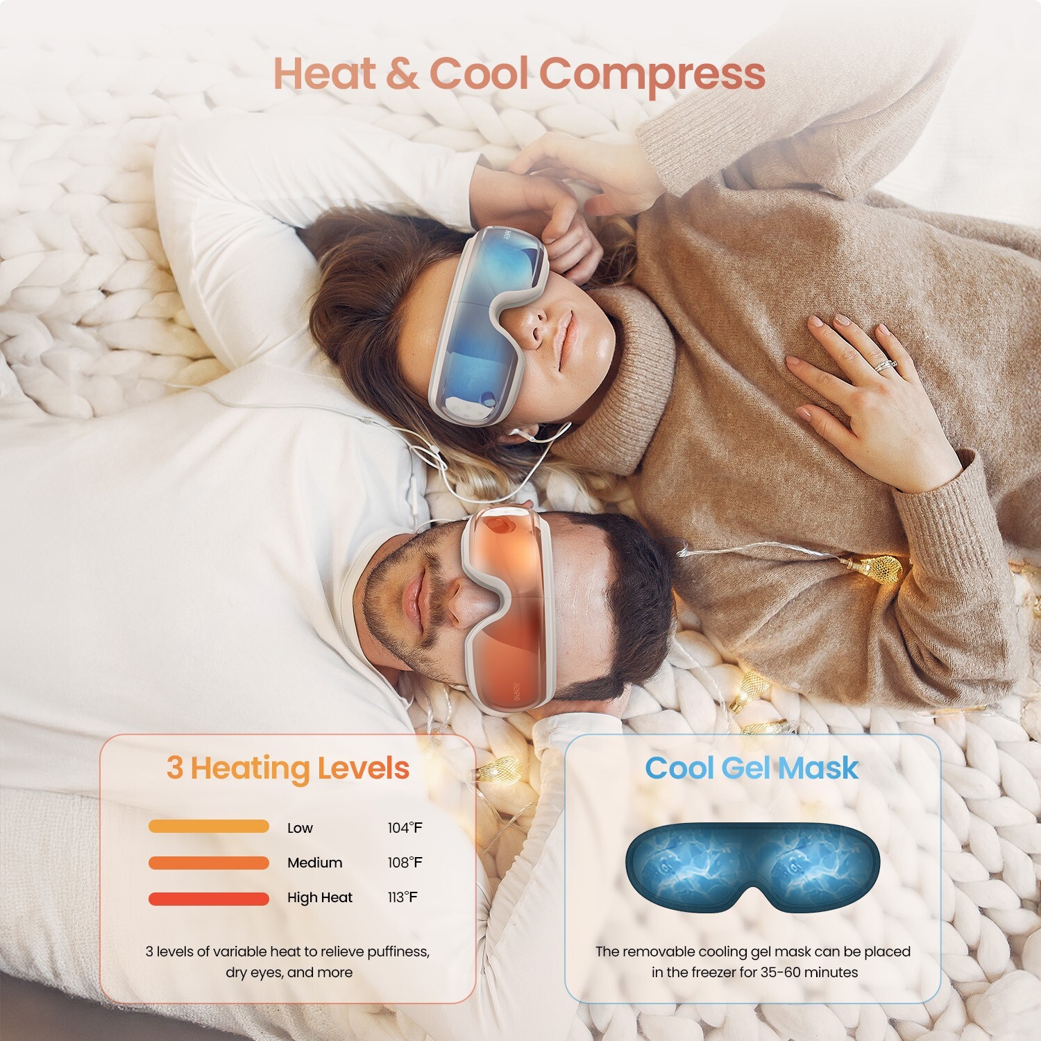 RENPHO Eye Massager with Heat & Cooling, Eyeris 3 Voice Control Gift Friend Mom