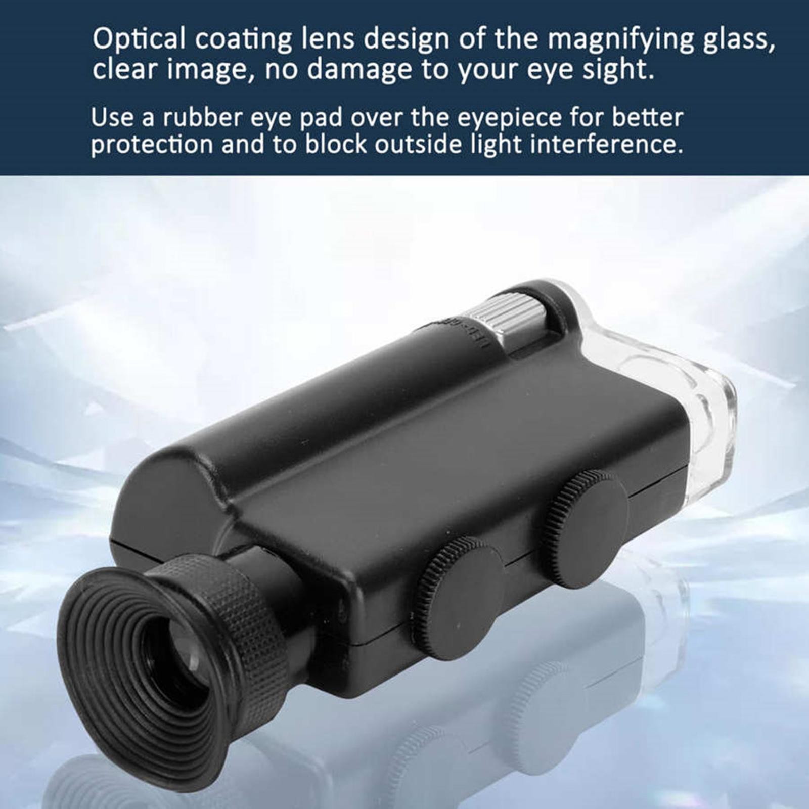 200-240X LED Light Loupe Jewelry Identification Magnifying Glass Optical Lens