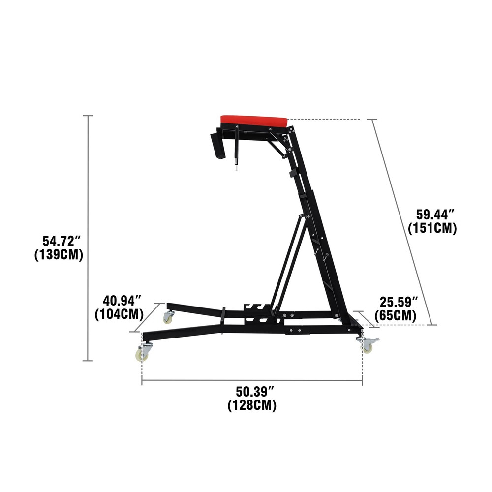 400lbs Engine Access Topside Workshop Creeper Adjustable Height Ladder 4 Wheels