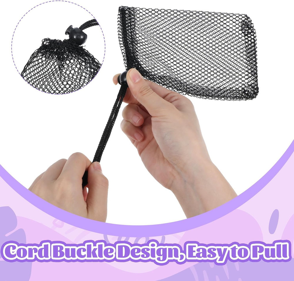 10 Pcs Small Mesh Bags Drawstring, Mini Mesh Storage Bags Nylon Small Drawstring