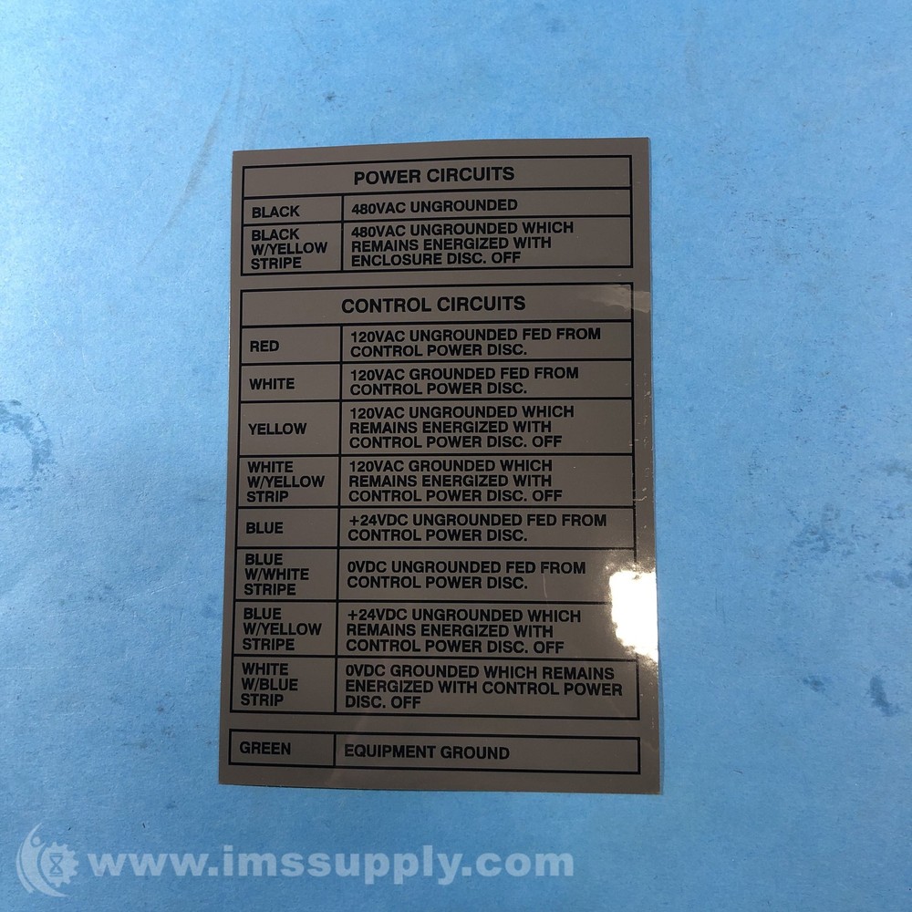 Power Circuits / Control Circuits Label FNIP