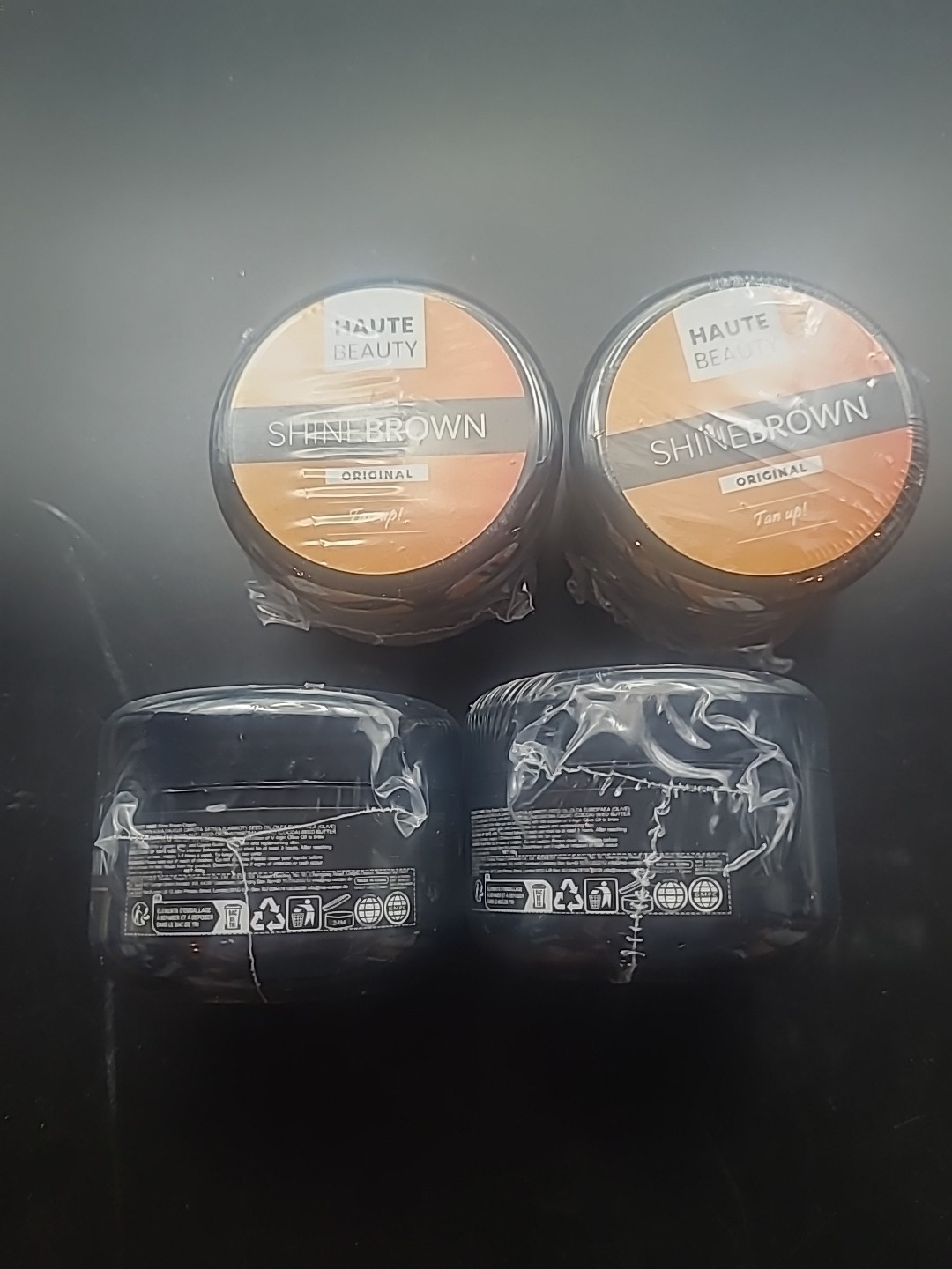 4 X Haute Beauty Shine Brown Original Tan Up Faster Tanning 4 Jars Exp 2027