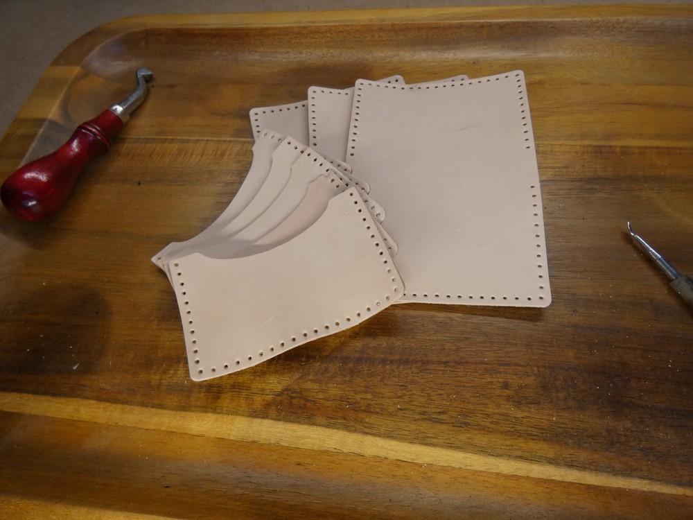 Leather wallet Spring Clip- Kit HAND STITCH-5 Sets