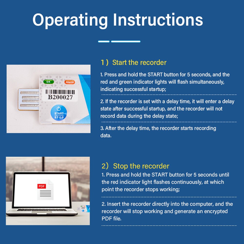 USB Recorder PDF Report Disposable Data Logger 90 V5K7