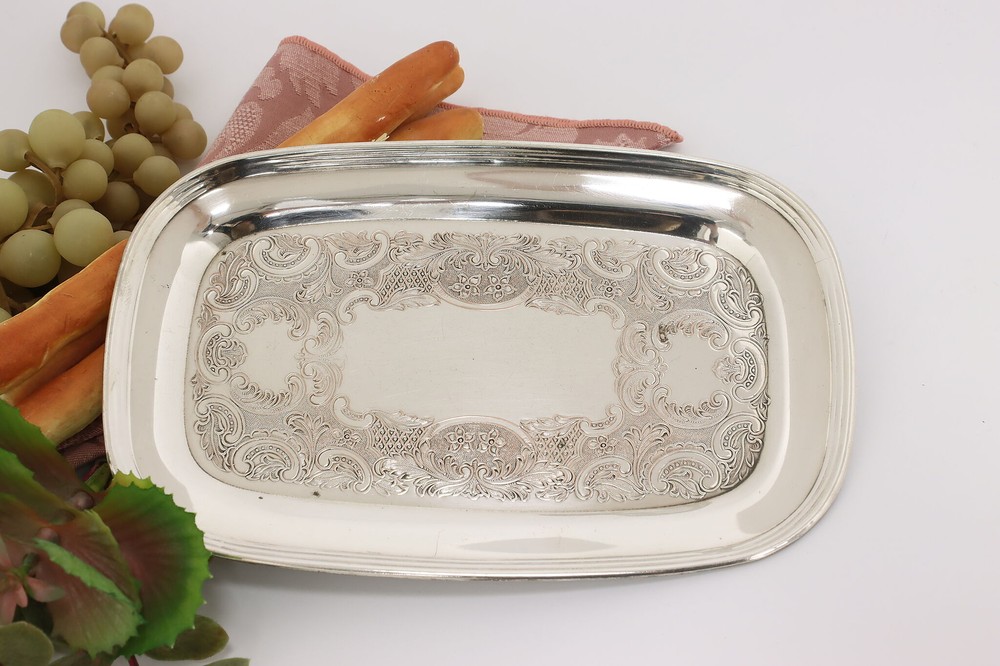 Silverplate Key or Drinks Tray or Platter, Primrose #49649