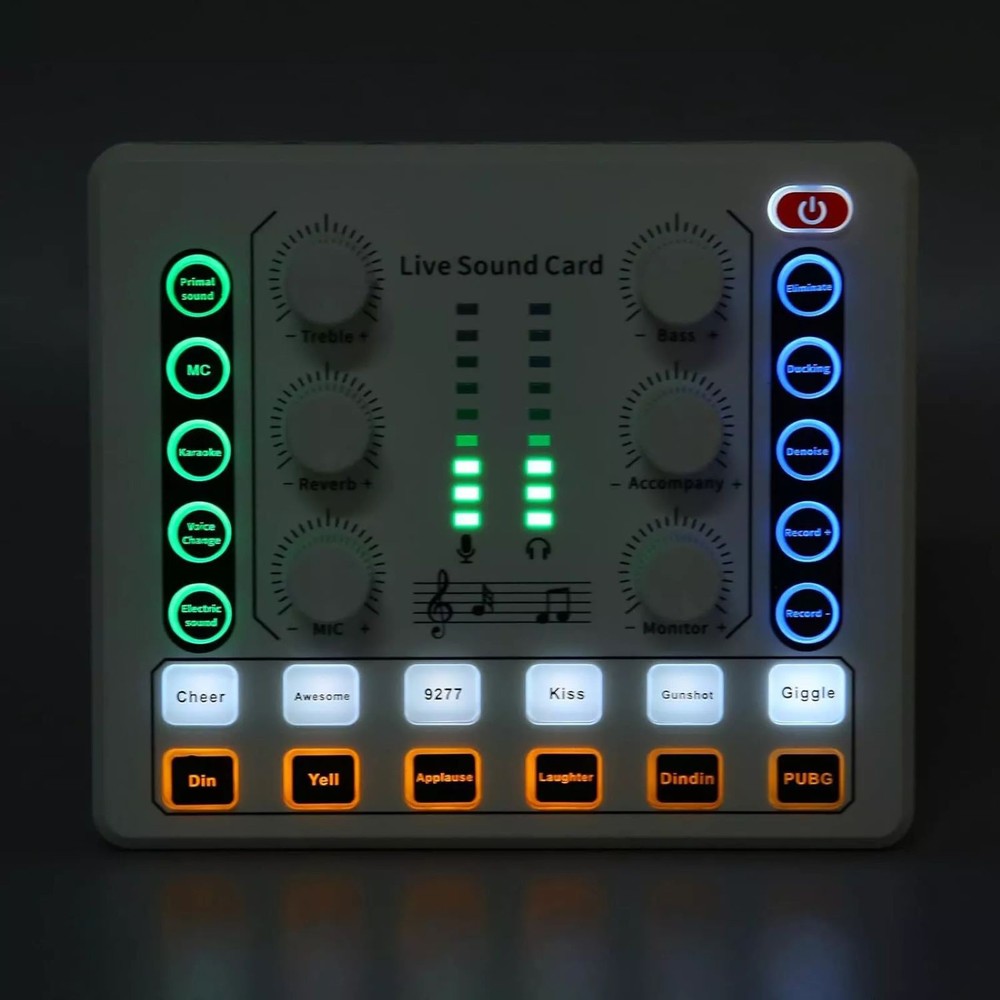 M8 Home-use Sound Card Versatile Sound Effects Multi-function Audio Equipment