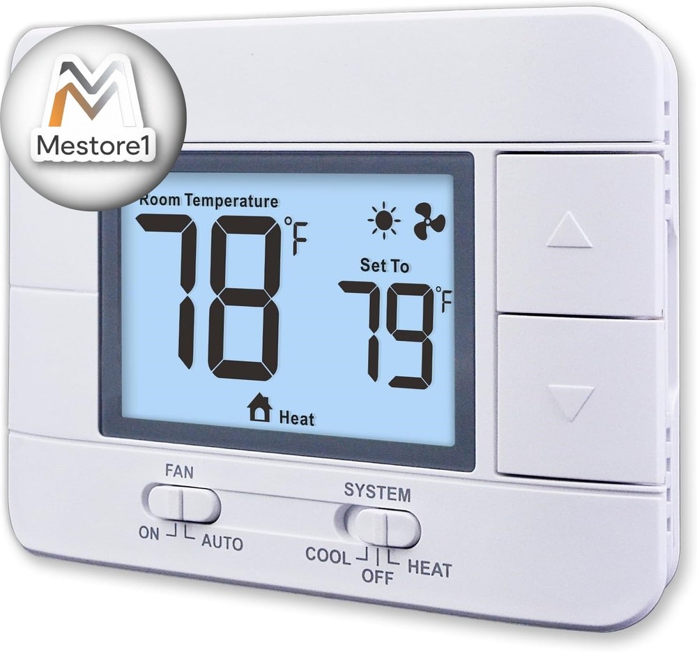 Non-Programmable Thermostat for Home Single-Stage (1H/1C), Temperature Control