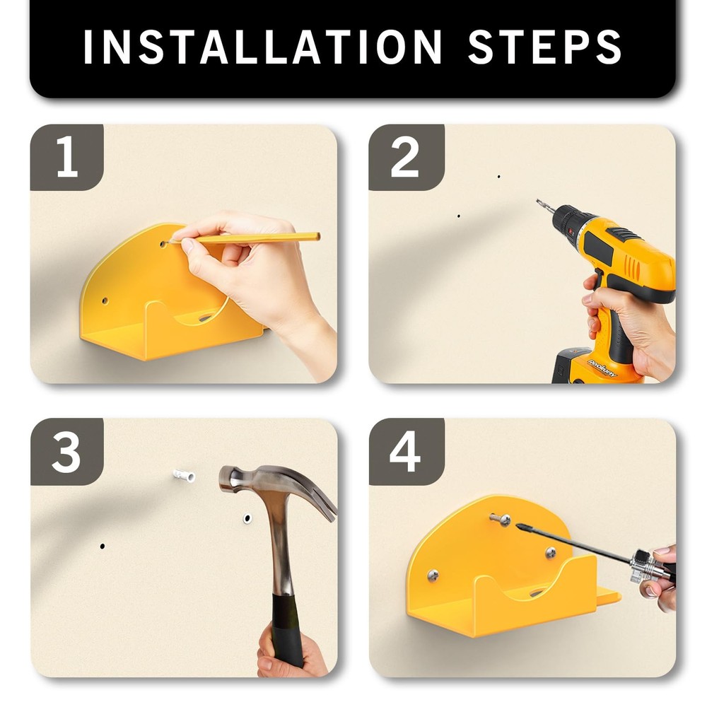 Leaf Blower Rack, Wall-Mounted Tool Hanger Compatible with DCE100B, Grass Tri...