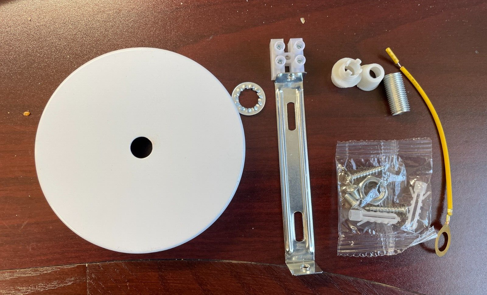 White Ceiling Canopy Kit, Single Hole Extra Depth 0.7"=17mm Rd 98.5mm = 3.86"