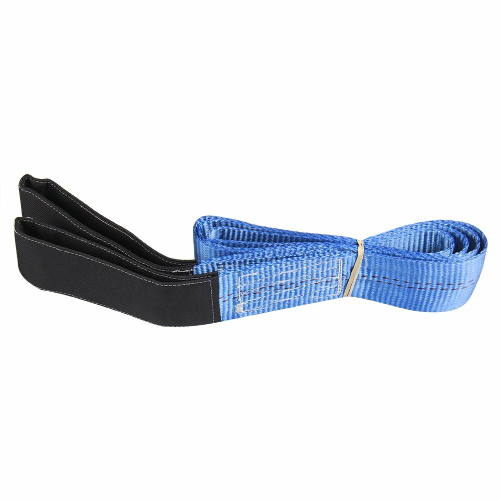 6' x 2" Blue Nylon Web Sling Lift Tow Strap Heavy Duty Polyester Web Loop Ends