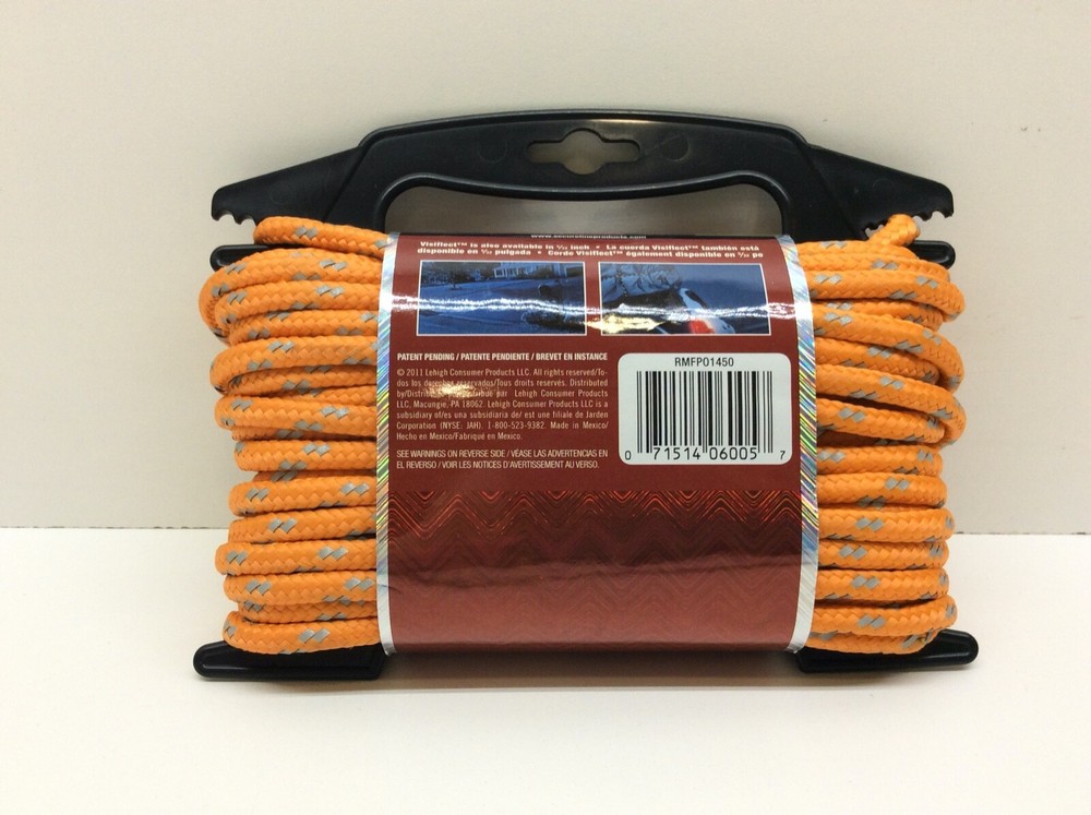 Secureline RMFPO1450 1/4" X 50' Orange Reflective Poly Rope