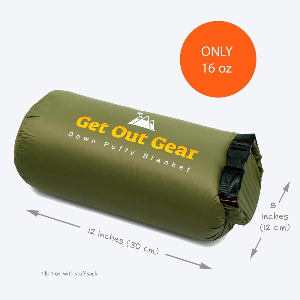 Down Camping Blanket - Puffy, Packable, Lightweight and Warm | Ideal for Outd...