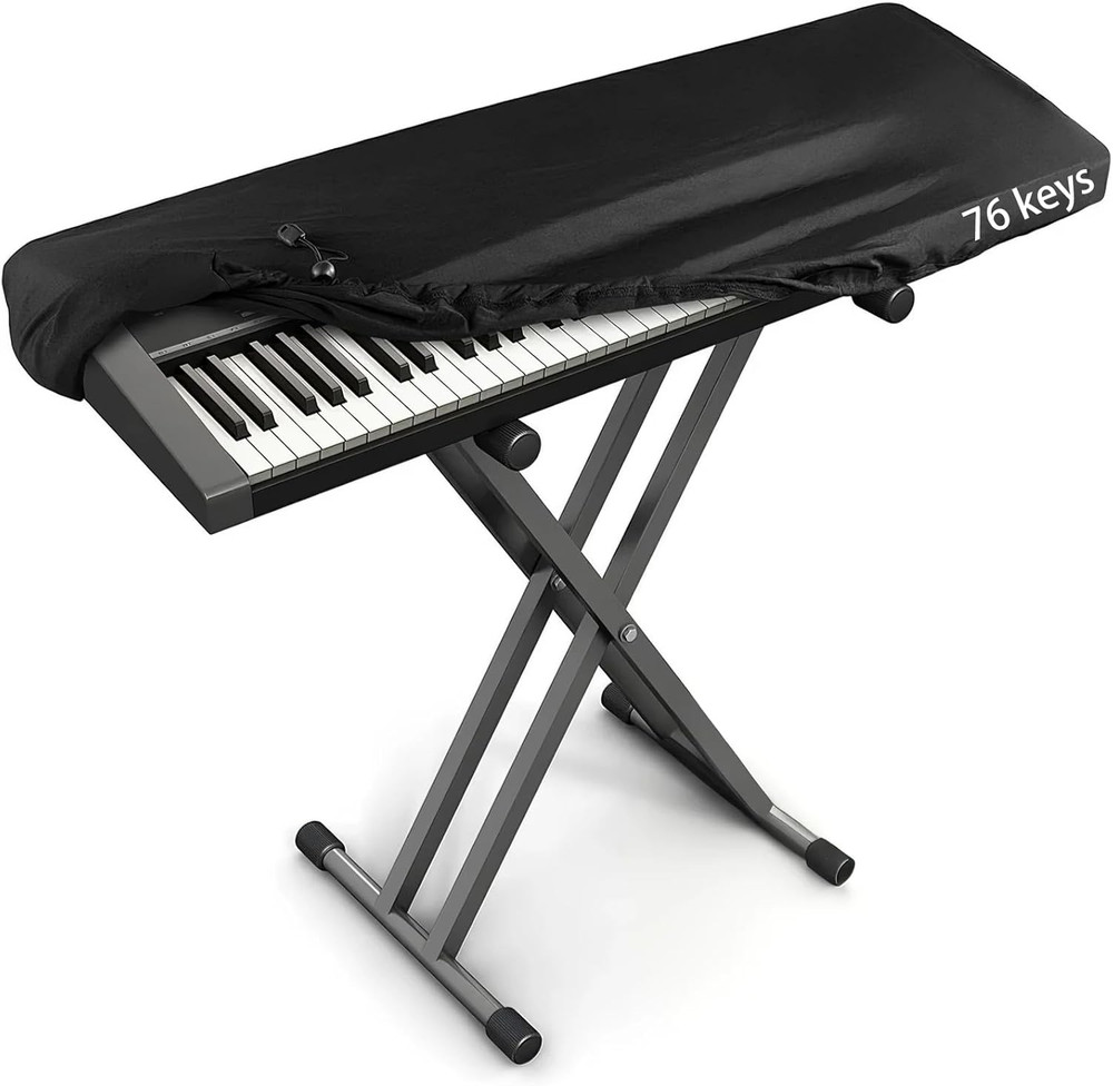 76 Key Keyboard Dust Cover - Stretchable Fabric Protector for Digital Piano & El