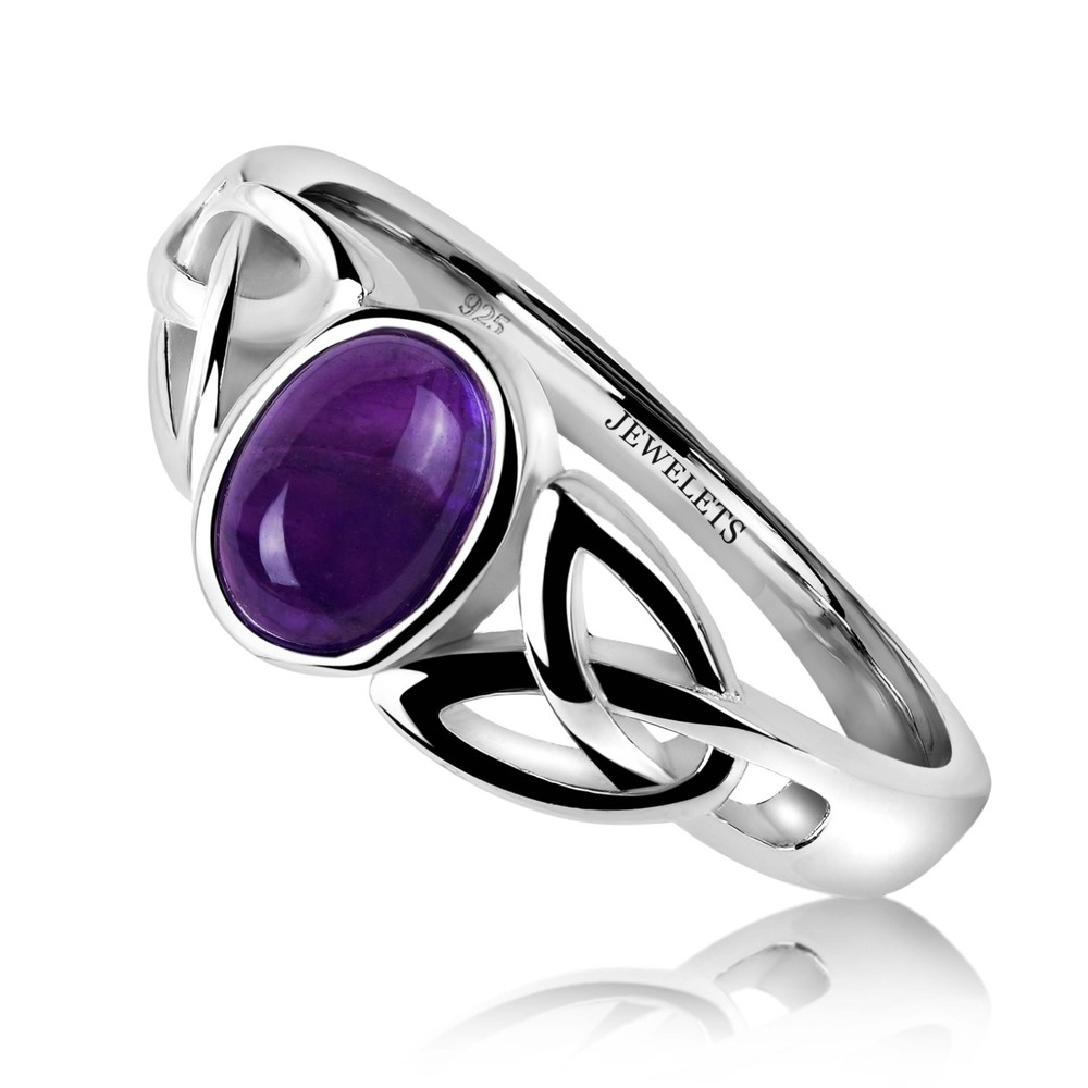 Silver Ring Blank, Oval 5x7mm – Celtic Bezel Setting Ring Mounting | Rhodium