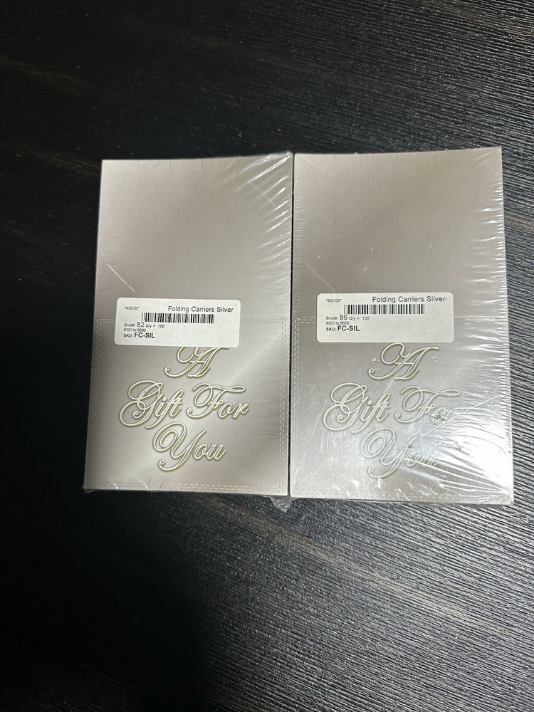2 Pack Silver Gift Card Holders Blank Gift Cards