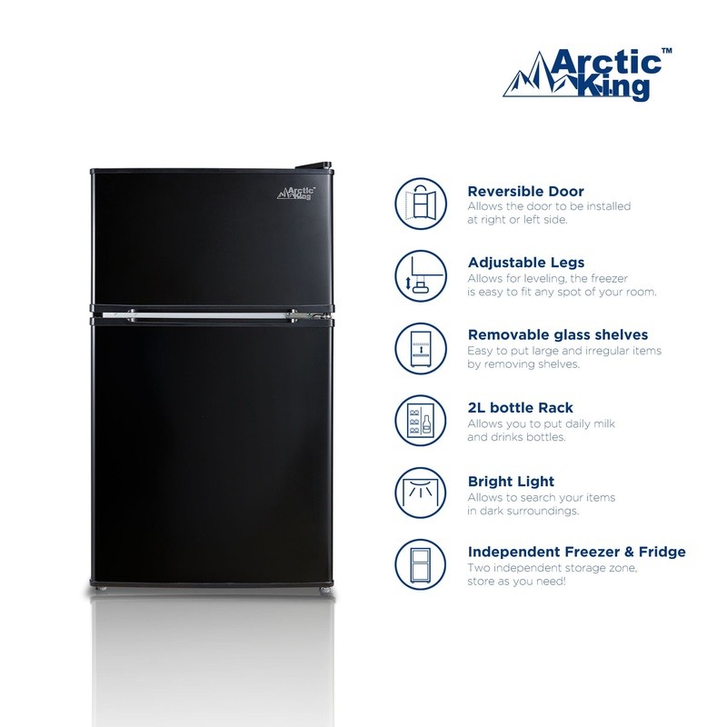 2-Door Mini Fridge Freezer Adjustable Shelves Compact Energy Efficient New