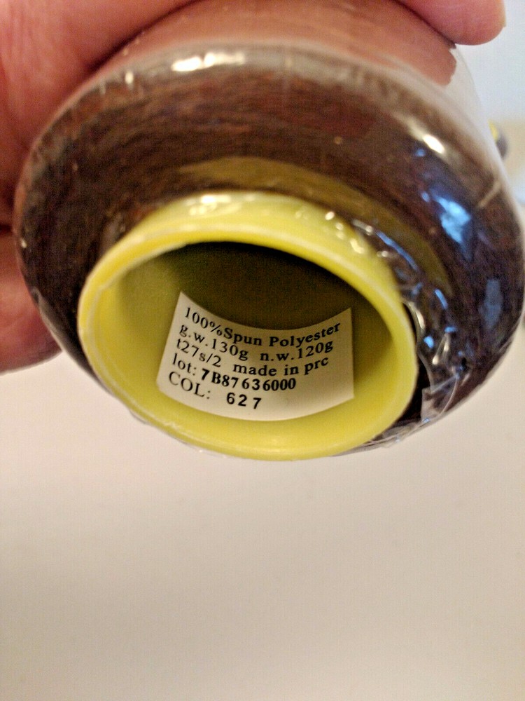 100% Spun Polyester Sewing Thread Cone 6000yds #627 Coco Brown NEW Sealed