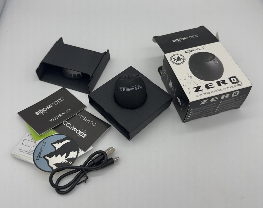 Boompods Zero Speaker 3 Cm Wireless Bluetooth Speaker Dual Pairing Black NEW