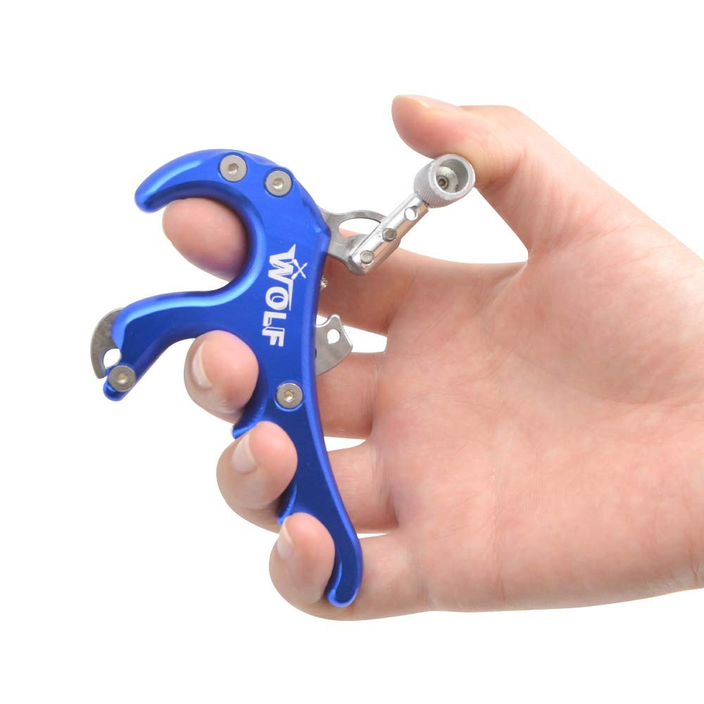 Archery Compound Bow Release Aid Thumb Bow Release Trigger 4 Fingers for Comp...