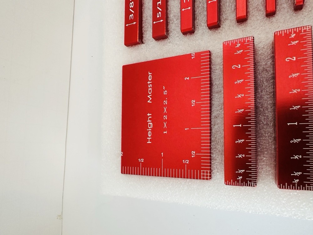 Setup Blocks Height Gauge Set, HEIGHT MASTER, 17pcs Precision Aluminum Setup Bar