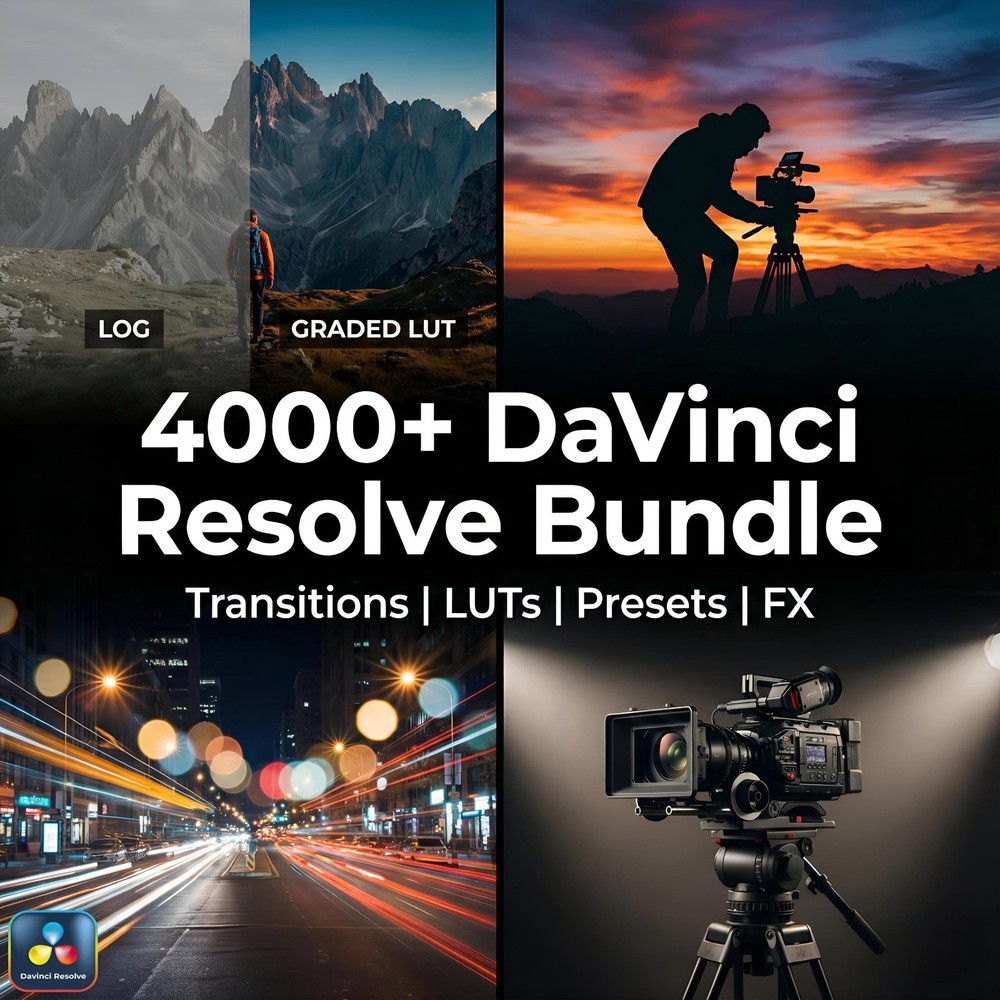 4000+ DaVinci Resolve Transitions LUTs & FX Presets