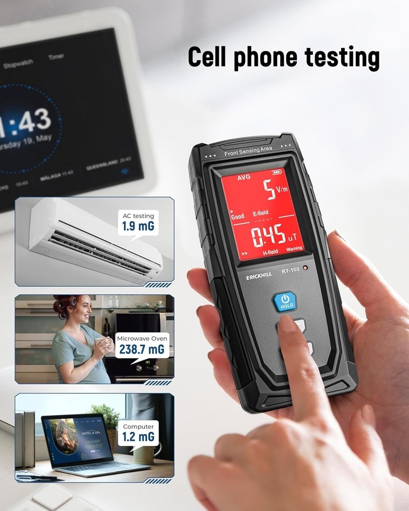 ERICKHILL EMF Meter, Detects Electric and Magnetic Fields, Handheld Digital...