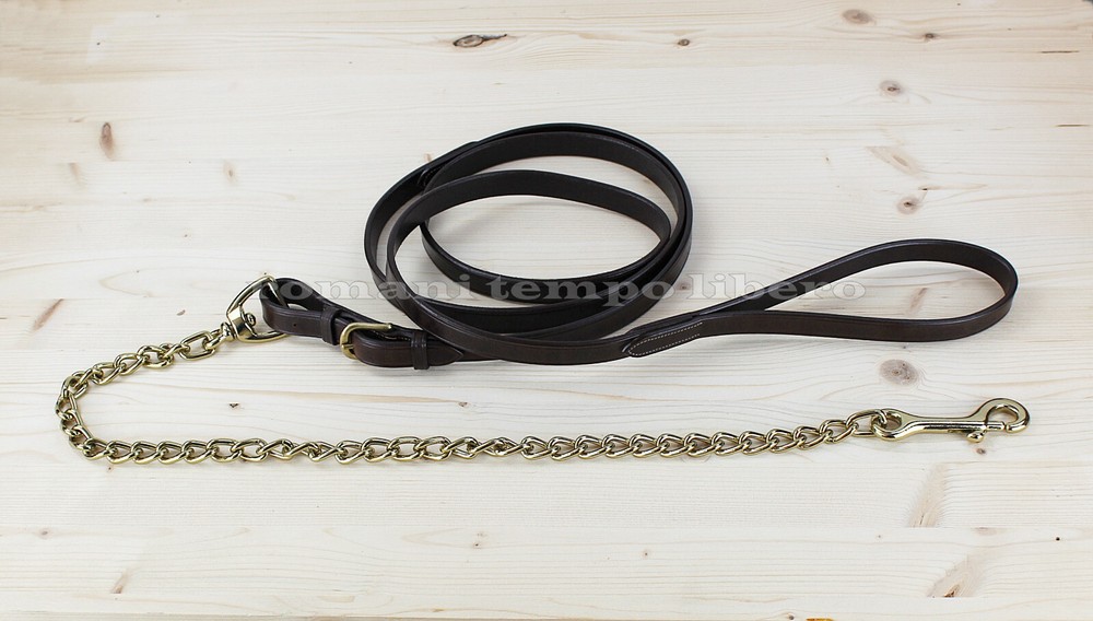 Leather Leash With Chain