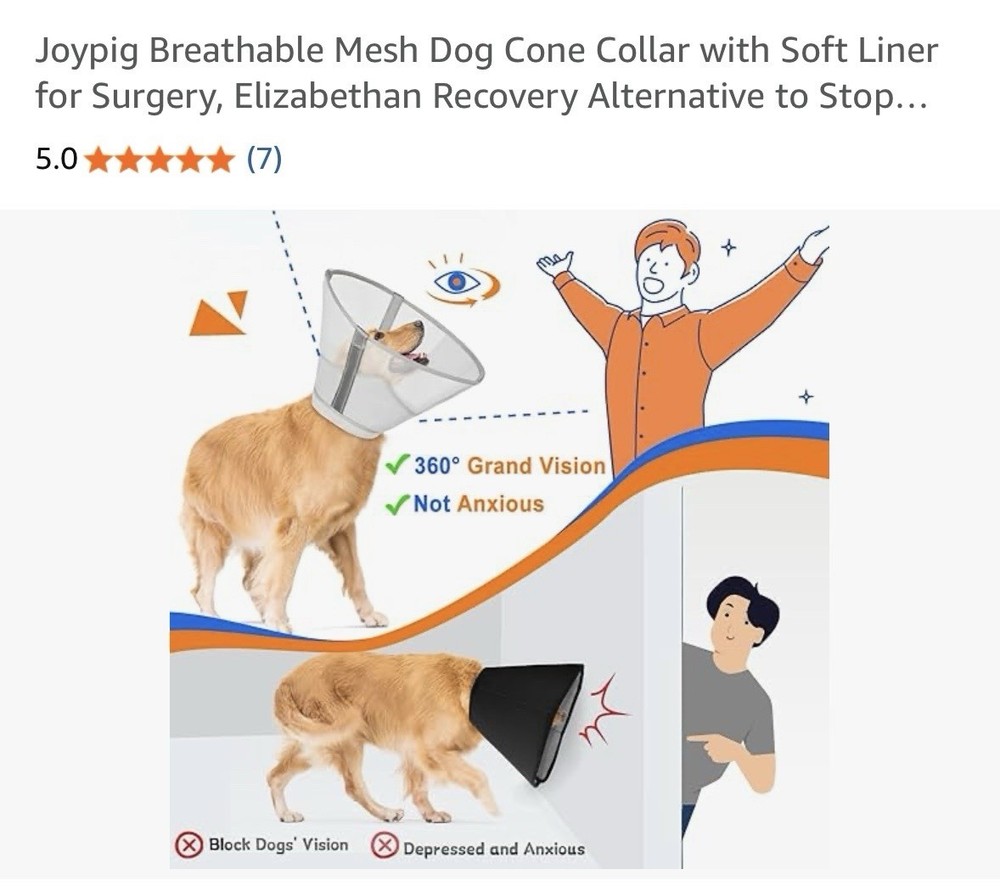 Dog Cone - Breathable, flexible - New