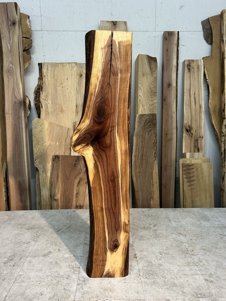 Figured Walnut Mantel/Fireplace Mantel Shelf/Solid Wood/Live Edge Walnut Shelf