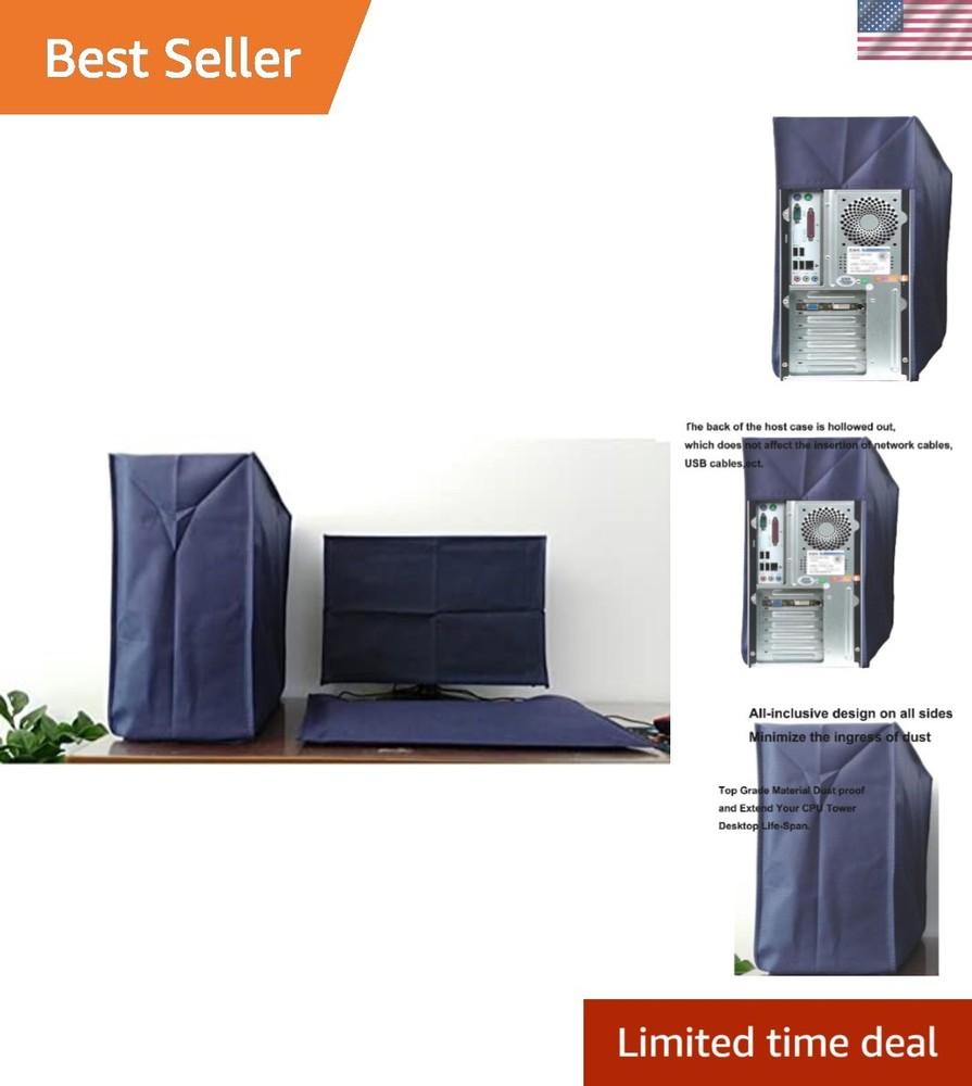 3 Pieces Computer Dust Cover Monitor + Keyboard+ Computer Host Pc Dust Proof ...