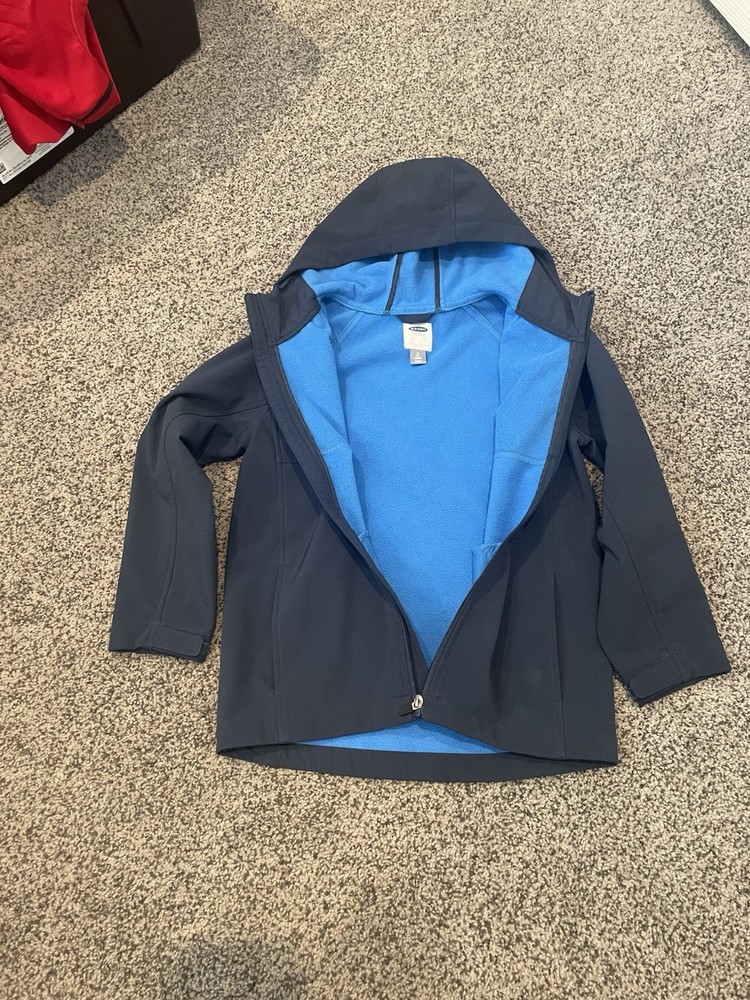Old Navy Youth Medium Size 8 Fleece-lined Softshell Hooded Jacket