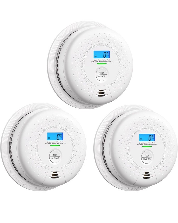 X-Sense SC01-W Wireless Interlinked Combo Smoke & Carbon Monoxide Alarm - 3-Pack