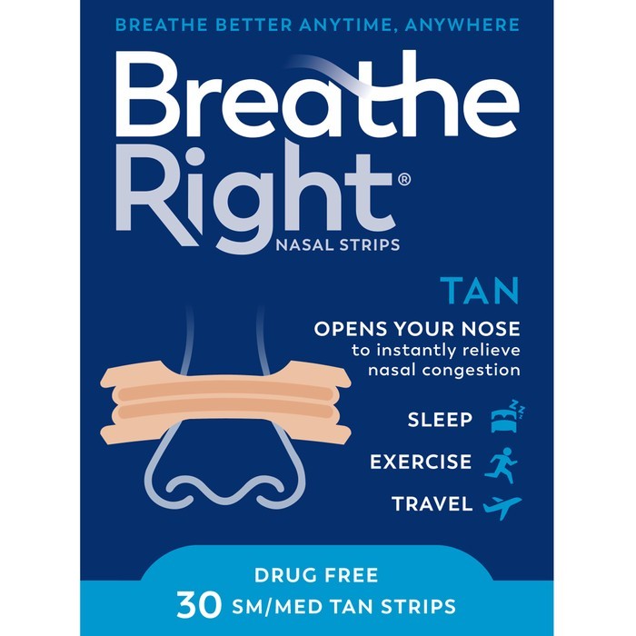 Breathe Right Nasal Strips Original Tan Small/Medium 30 EA