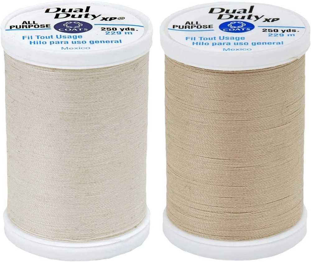 Natural Buff Polyester Thread Bundle 500 Yards Easy to Use Machine Compatible