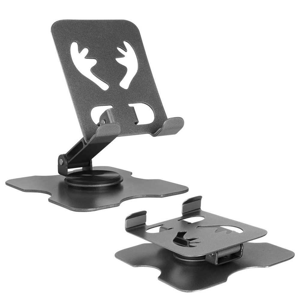 2X Rotating Phone Holder,Fully Adjustable Foldable Desktop Stand Mount for iPad