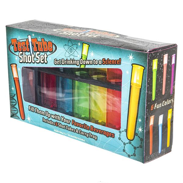 6 Plastic Shot Glasses Test Tube Bar Shatter Proof Rack Stand Holder Party Set