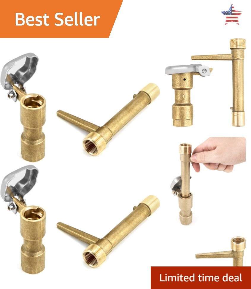 High Quality Brass Quick Coupler Valves - 2 Sets with Keys - Irrigation Tool