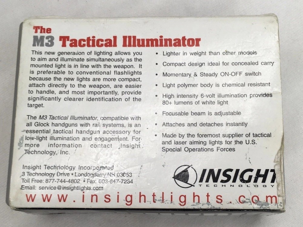Vintage Insight Technologies M3 Tactical Illuminator Flashlight - NEW