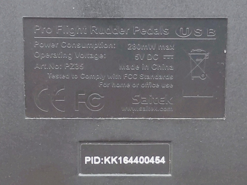 Saitek / Logitech G Pro Flight Rudder Pedals for PC Flight Simulation