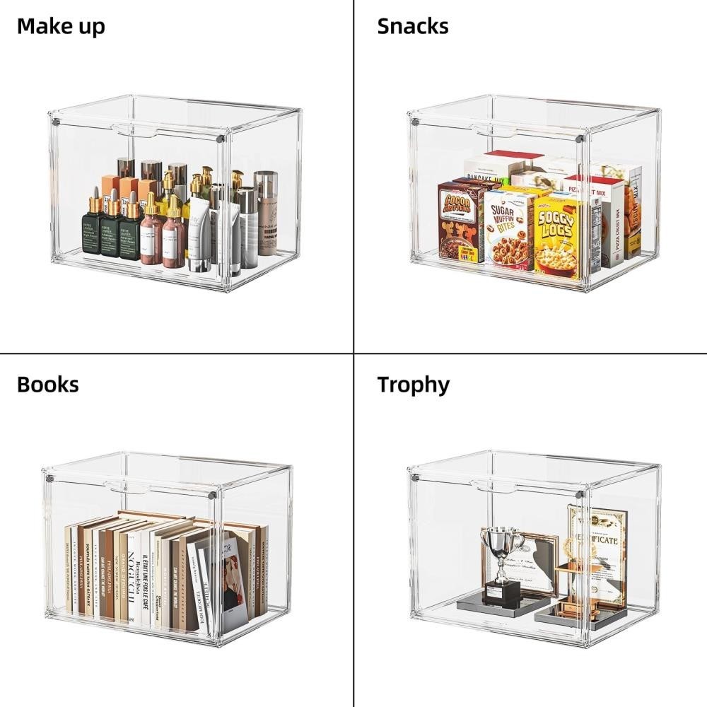 Clear Acrylic Display Case, Large Stackable Storage 1 Pack, X Large-Clear [