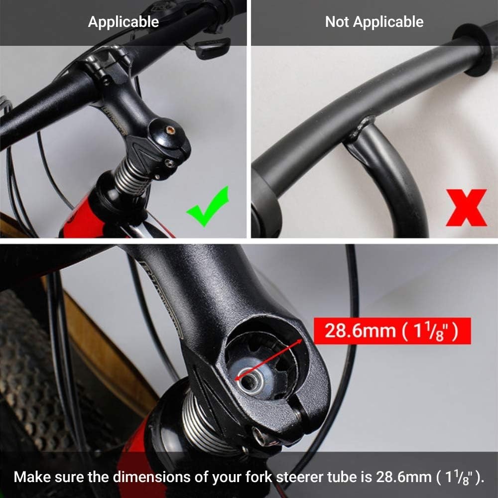 Black Bike Stem Riser Extender with Height Spacers - Customize Your Ride