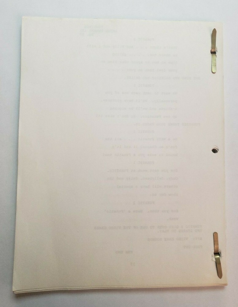 FUNATICS / Misty Stewart-Taggart 1989 Unproduced TV Script, Pilot Presentation