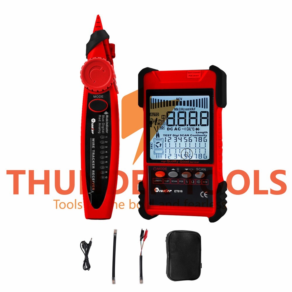 Thunder Tools TOOLTOP ET616 Handheld Portable Cable Tester with LCD