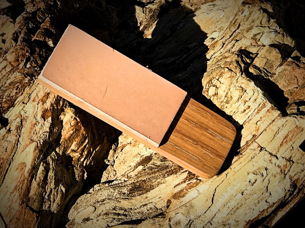 Standard Solid Oak and 10oz Leather Micro Pocket Strop/Sharpener Knives/Tools