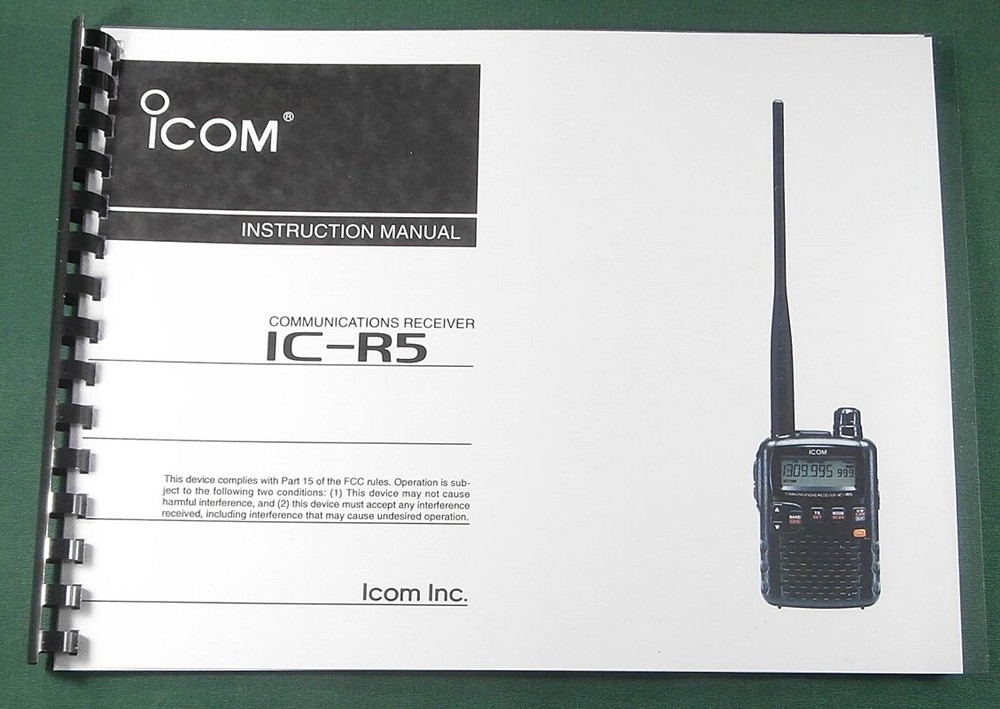 Icom IC-R5 Instruction Manual: Comb Bound & Protective Covers