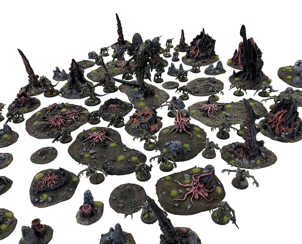 Large Tyranid Army/ Battlefield Terrain Painted Set Custom